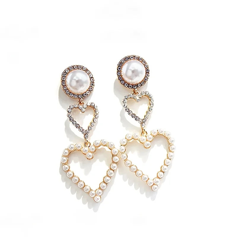 Eternal Love Heart Pearl Earrings