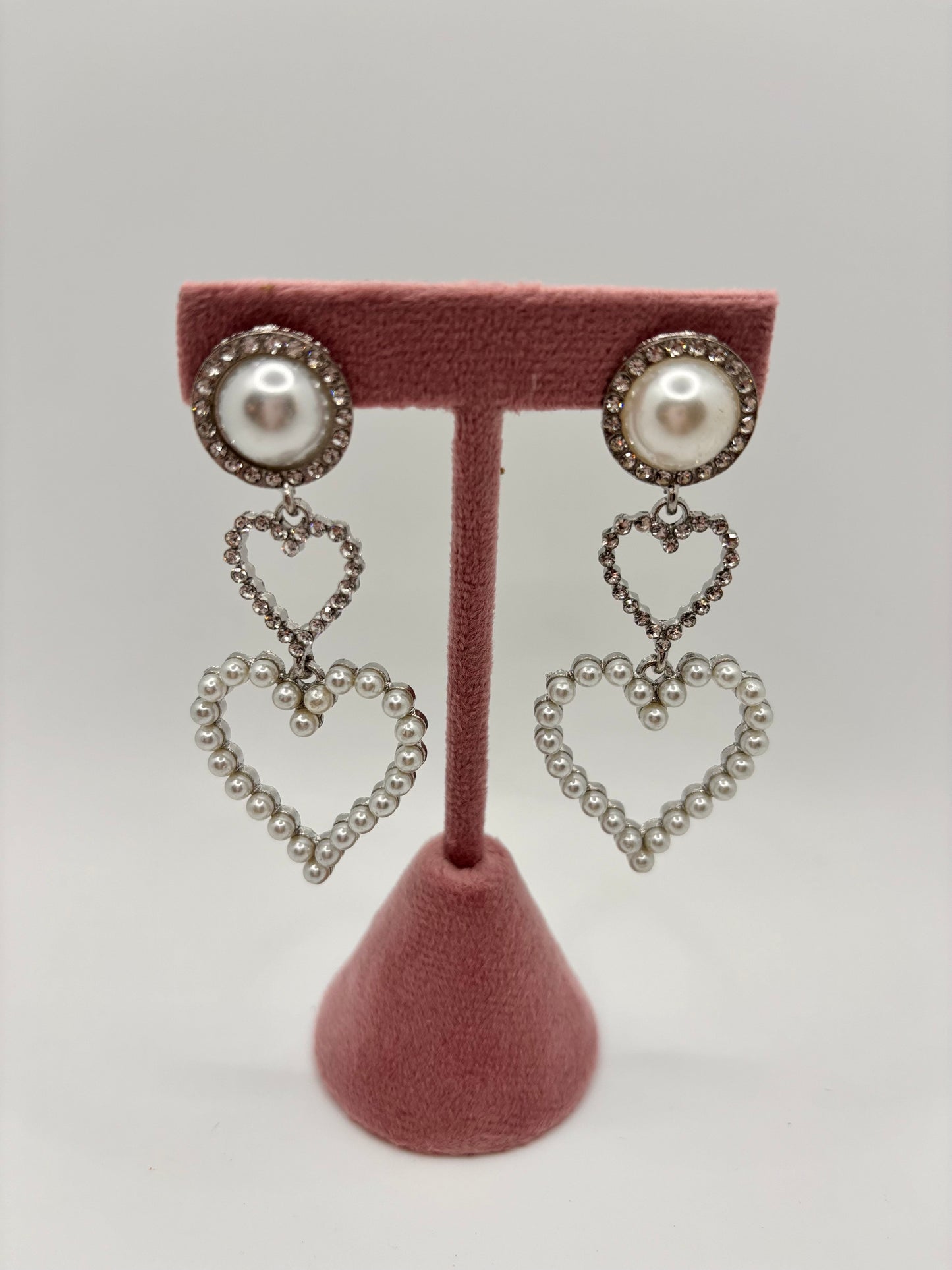 Eternal Love Heart Pearl Earrings